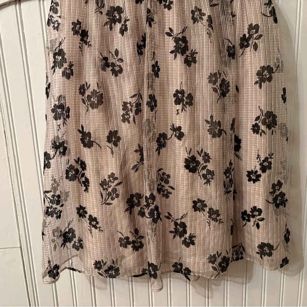 Storia Floral Ruffle Babydoll Mini Tie Back Dress Size L - Picture 3 of 8